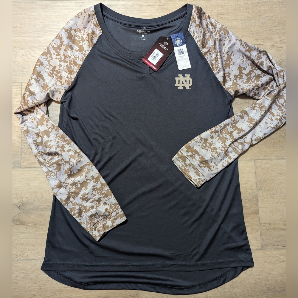 Notre Dame Women's Long Sleeve Camo Henley